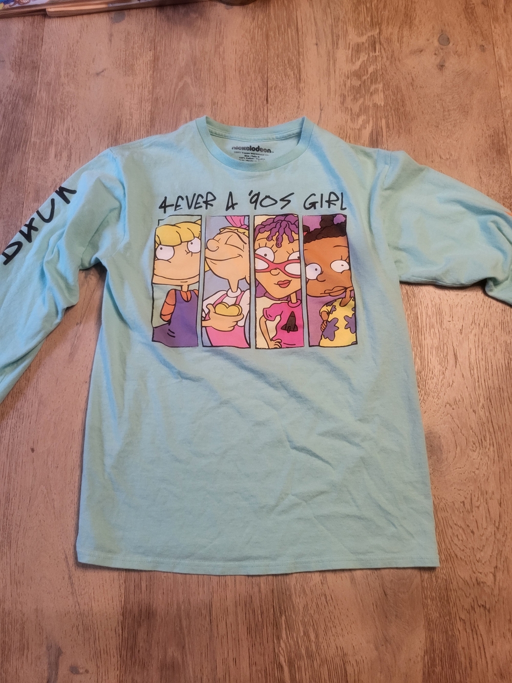 Nickelodeon '4-Ever a '90s Girl' Light Blue Long-Sleeve Tee